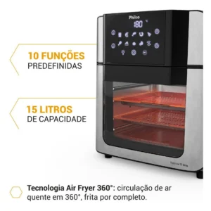Air Fryer Oven Philco 15l Painel Digital Paf15a Cor Preto - Imagem 6