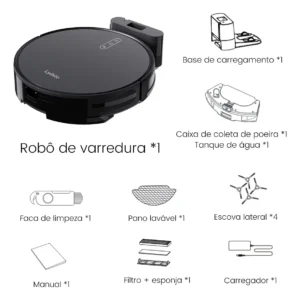 Robô Aspirador De Pó Inteligente Passa Pano Lydsto G1 Limpeza 3 em 1 Compatível XIAOMi Home APP - Imagem 8