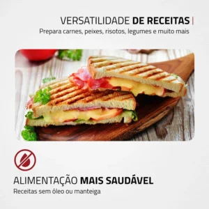 Press Grill Master Press Mondial Vermelho/Inox 1000W PG-01-RC - Imagem 4