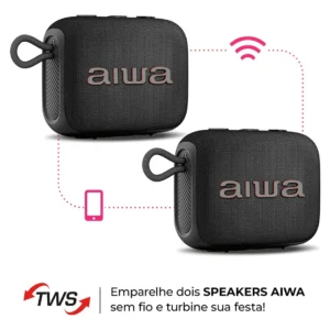 Caixa De Som Speaker Aiwa AWS-SP-07-B 7w Bluetooth Ipx6 Preto - Imagem 8