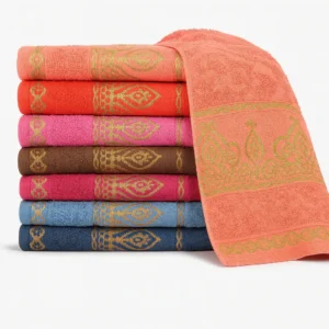 Kit 5 Toalhas De Rosto Luxo Jacquard Grossa 100% Algodão - Imagem 1