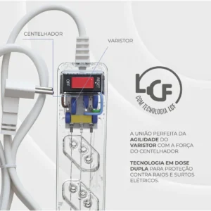 Protetor Elétrico Clamper iCLAMPER Energia 5 com Tecnologia LCF para 5 Tomadas - Imagem 3
