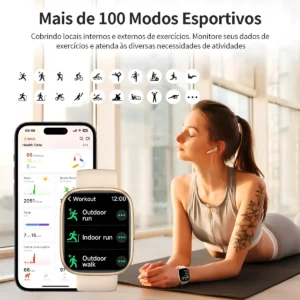 Relógio Smartwatch Fitness Alexa Bluetooth Monitor Cardíaco - Imagem 7