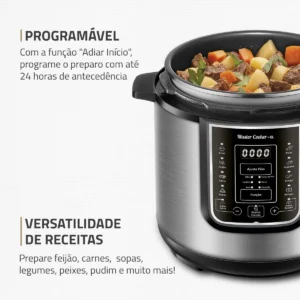 Panela Elétrica Pe-60-6l Digital Pressão 6l Mondial Cor Preto Frequência 60hz - Imagem 4
