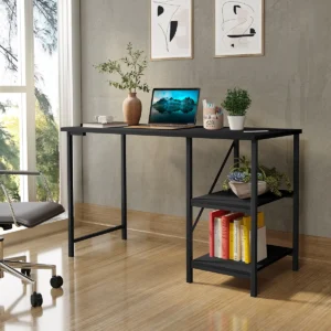 Escrivaninha Mesa Office Estudo Estilo Industrial Cor Preto 1,10m Klm Store - Imagem 1