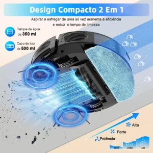 Robô Aspirador De Pó Inteligente Passa Pano Lydsto G1 Limpeza 3 em 1 Compatível XIAOMi Home APP - Imagem 5