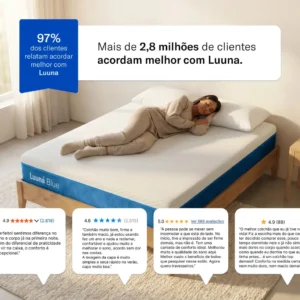Colchão Casal Luuna Blue, Espuma 21 cm com Bloqueio de Movimento, 10 Anos de Garantia - Imagem 7
