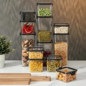 Pote Hermético Haushop Kit 12 Potes Para Alimentos Seguro Transparente - Imagem 5