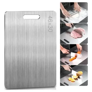 Tábua De Corte Para Cozinha Taboa Carne 46cm Aço Inox 304 - Imagem 1
