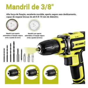 Parafusadeira de Impacto DESOON 20V Com Motor de Cobre, Maleta e 13 Acessórios - Imagem 4