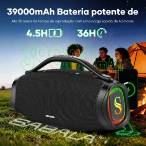 Caixa De Som Sabala Dr-300 Bt5.4 200w 39000mah Rgb App 36h - Imagem 6