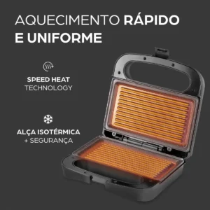Sanduicheira Elétrica Grill WAP WS750 Inox Antiaderente Prosdócimo - Imagem 5