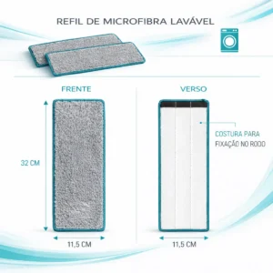 Rodo Flat Mop Limpeza Profissional 2 Refil Mopi Com Balde 5 - Imagem 5