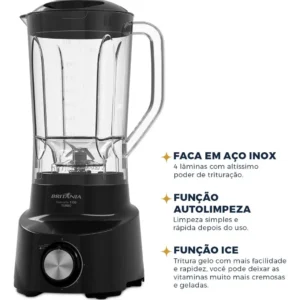 Liquidificador Britânia 2.6l Diamante 1100 Preto - Imagem 6