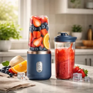 Liquidificador Mini Portátil Mixer 400ml Copo Shakes Sem Fio Azul-marinho - Imagem 1