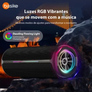 Caixa de Som Bluetooth Basike 30W com Luzes LED e Autonomia de 10 Horas - Imagem 4