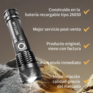 Lanterna Tática Mais Forte Do Mundo T9 Potente Recarregável - Imagem 7