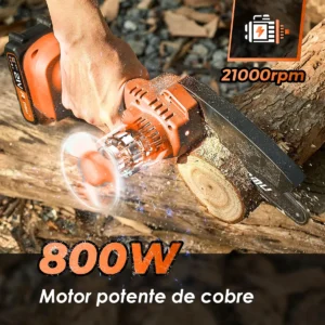 Mini Motoserra Elétrica Portátil 6 Pol Duas Baterias 700w - Imagem 4
