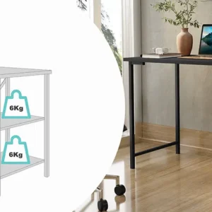 Escrivaninha Mesa Office Estudo Estilo Industrial Cor Preto 1,10m Klm Store - Imagem 7