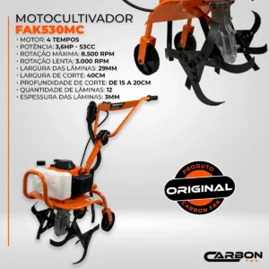 Motocultivador A Gasolina Micro Trator Arado De Terra 3,6 Hp - Imagem 4