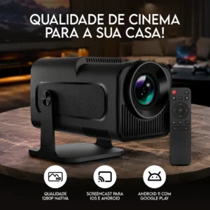 Projetor HY320 Davely Smart TV Android WiFi 6 390 ANSI Lumens Full HD Suporte 4K HDMI Bluetooth 85-200 Polegadas Alto Falante Com Controle Remoto Bivolt Portátil Mini - Imagem 3