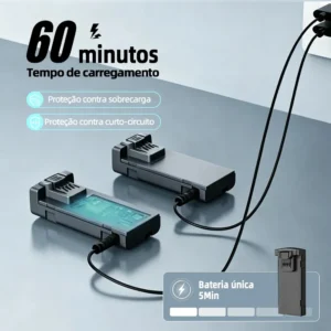 Dli Drone M3 Com Câmera Dupla Hd 1080p Drone Fpv Profissional Mini Quadricóptero Dobrável Com Controle Remoto Inclui Duas Baterias De 1800 Mah E Maleta De Transporte Preto - Imagem 6