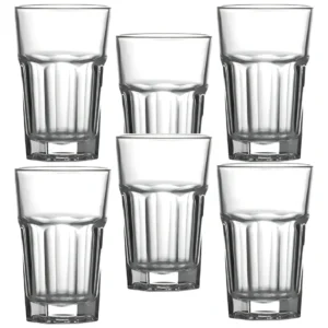 Jogo Kit 6 Copos Vidro Grosso 400ml Água Suco Drink Premium Cor Transparente Original line - Imagem 3