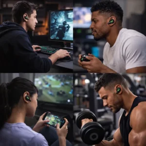 Fone De Ouvido Gamer Bluetooth Led Rgb Com Microfone Sem Fio 5 Horas Case De Carregamento Earbuds Preto 5.1 IPX4 Boyu Cell - Imagem 6