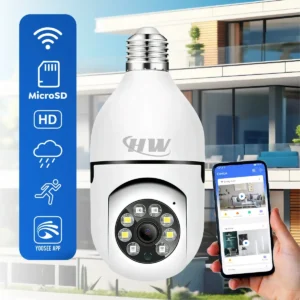 Câmera de Segurança IP Wi-Fi Lâmpada E27 HW 360° Full HD com Visão Noturna e Áudio - HW - Imagem 1