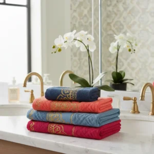 Kit 5 Toalhas De Rosto Luxo Jacquard Grossa 100% Algodão - Imagem 4