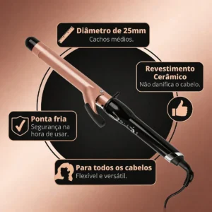 Modelador De Cachos Médios Definidos Babyliss 25mm Cerâmica - Imagem 3