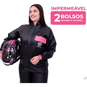 Capa Chuva Motoqueiro Impermeável Pvc Star Combate Feminina - Imagem 7