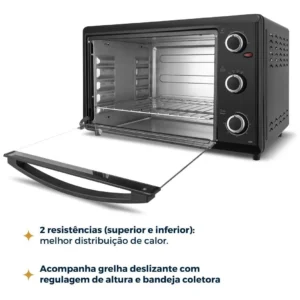 Forno Elétrico Britânia 44L Preto Dupla Resistência 1500W BFE44P 127V - Imagem 4