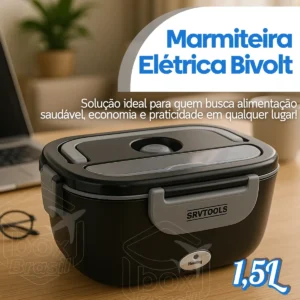 Marmita Elétrica Divisória Colher Lancheira Esquenta Rapido - Imagem 3