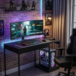 Escrivaninha Gamer Mesa Para Computador Com Suporte Para Cpu - Imagem 4