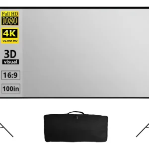 Tela De Projeção Reflexiva Para Projetor 100inch Com Suport - Imagem 1