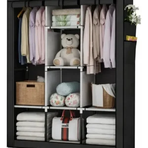 Armário Guarda Roupa Organizador Dobrável Desmontável Cor Preto - Imagem 1