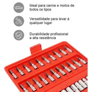 Kit 46 Ferramenta Jogo Chave Catraca Repara Moto Carros - Imagem 8