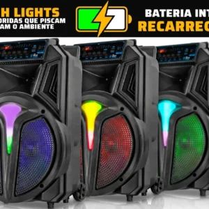 Caixa De Som Amplificada Bluetooth 600w Rms Tcs400 Cor Preto The Black Tools Com Rádio Fm Usb Pendrive Led Rgb Bivolt - Imagem 3