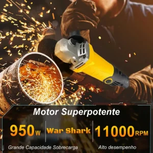 Esmerilhadeira Lixadeira Angular 950w 6 Velocidades 115mm Amarelo 60hz - Imagem 2