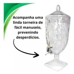 Suqueira Jarra Cristal Acrílico Diamond Água Suco4,5l Xplast - Imagem 4