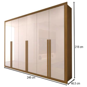 Guarda-roupa Casal Classic 6 Portas 6 Gavetas 100% Mdf Cinam - Imagem 5