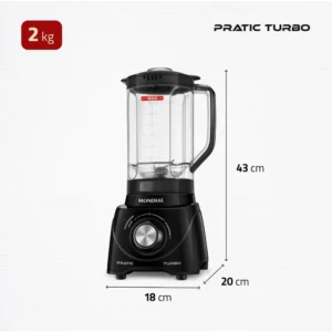 Liquidificador Pratic Turbo, Mondial, 550W - L-98-B - Imagem 8
