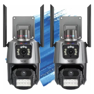 Kit 2 Câmeras De Segurança Hw Ip Wi-fi 6mp Lente Dupla Visão Noturna 355° Detecção De Movimento Com App Icsee - Imagem 1