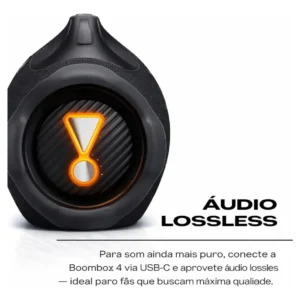 Caixa De Som Jbl Boombox 4 Bluetooth Som 210w Jbl Pro Ai Sound Boost Graves Personalizáveis Bateria De Até 34h Ip68 Áudio Lossless Preta - Imagem 4