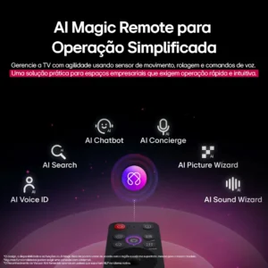 Smart TV Profissional 4K 65" LG UHD 65AU801 Processador α7 AI Ger8 Super Upscaling Google Cast Alexa Integrado Controle AI Smart Magic WebOS 25 - Imagem 8