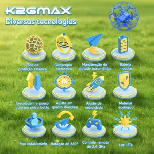 Drone Controle Remoto Futebol Voador Ze-k26max Um Presente - Imagem 4