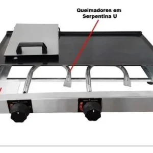 Chapeira De Lanche Hambúrguer Bife 60x30 À Gás Com Prensa - Imagem 4