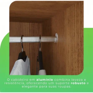 Guarda-roupa Casal Com Espelho 6 Portas 2 Gavetas França Wt - Imagem 4