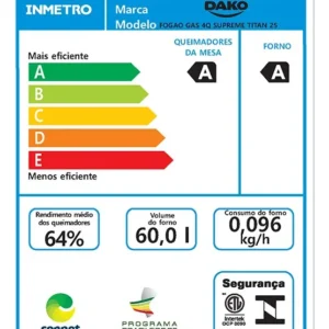 Fogão 4 Bocas Dako Supreme Mesa de Inox A Gás Titanium Bivolt - Imagem 8